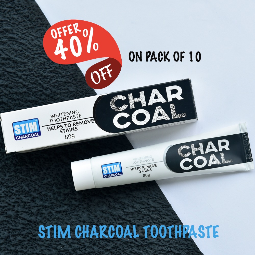 STIM Charcoal Whitening Toothpaste Pack Of 10