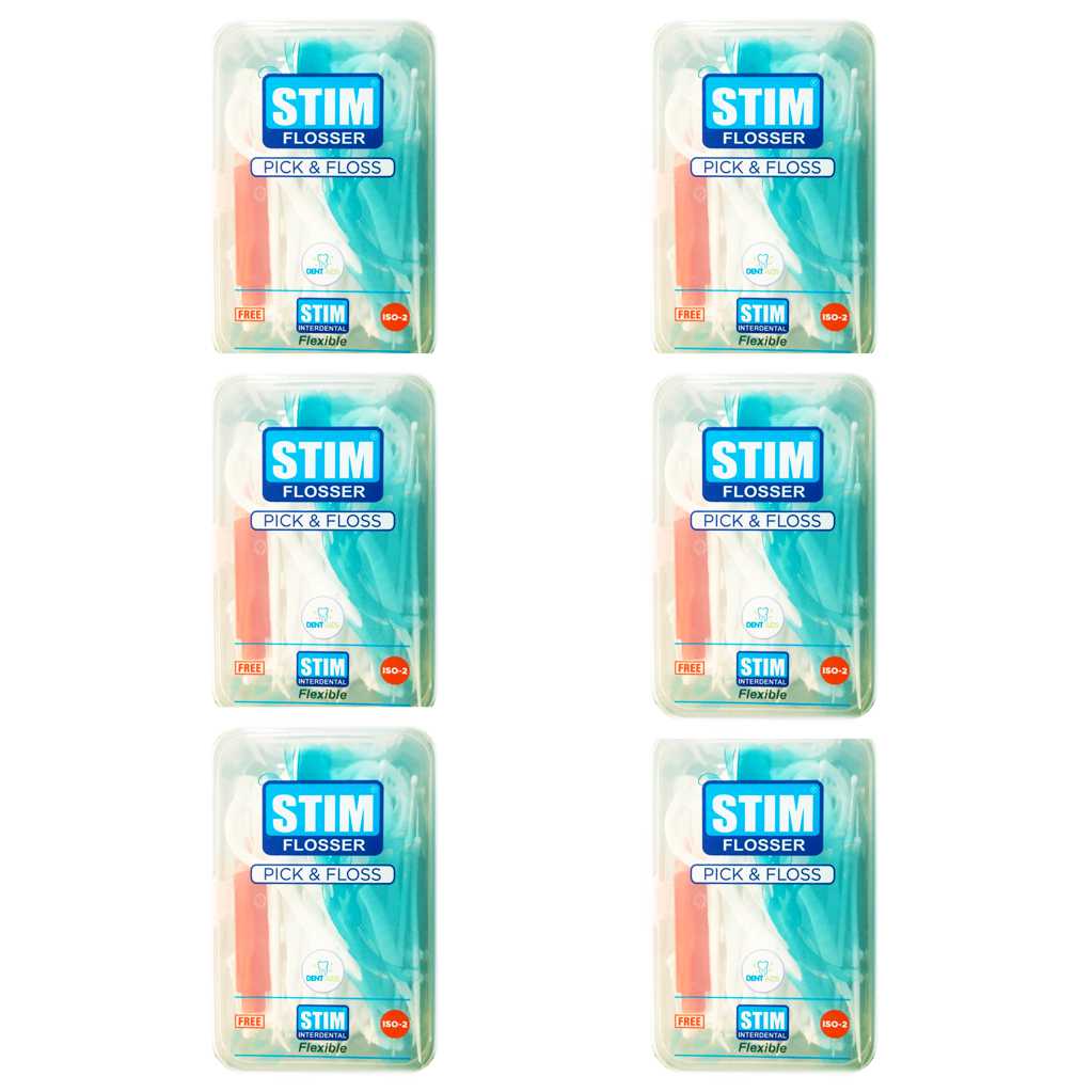 STIM Flosser - Pick and Floss Pack of 6
