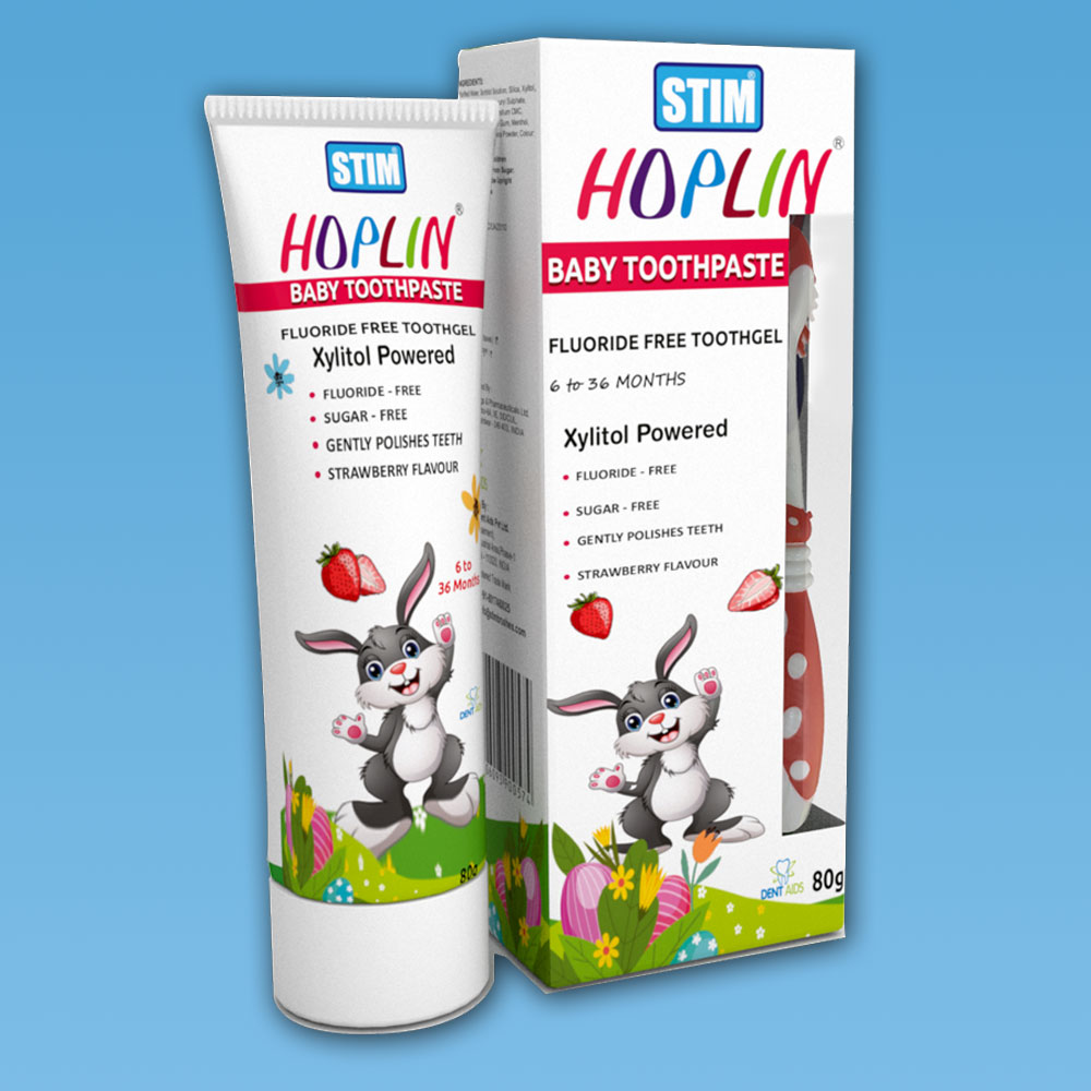 Hoplin Baby Toothpaste - 6 Months to 3 Years - With Free Toothbrush