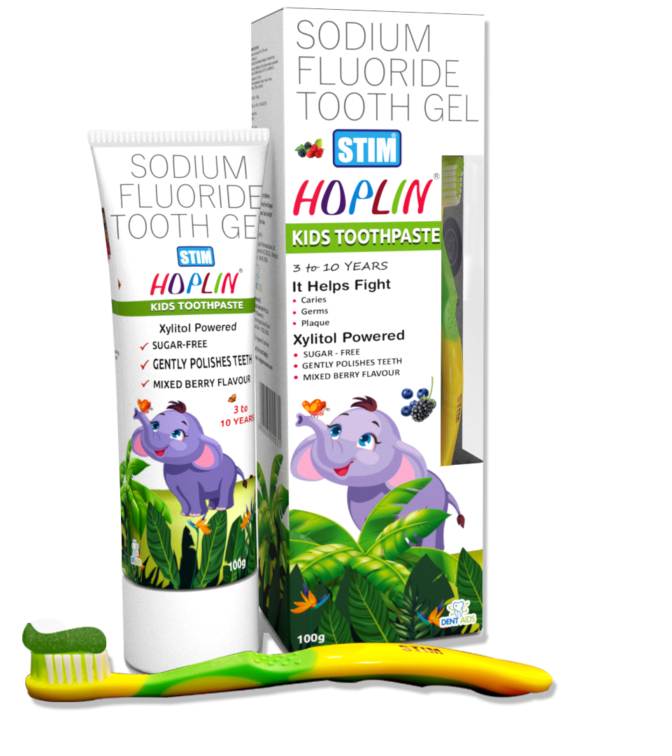 Hoplin Kids Toothpaste - 3 Years to 10 Years - With Free Toothbrush